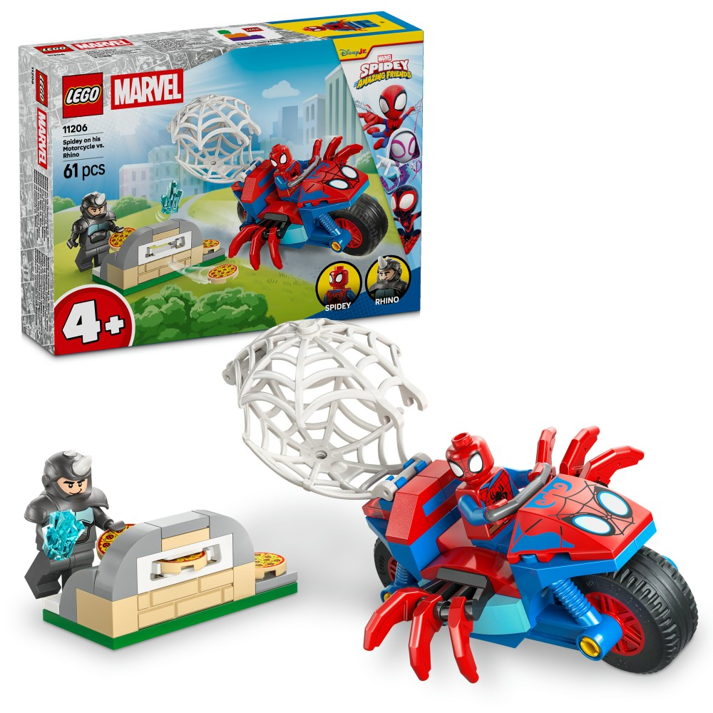 Конструктор LEGO Marvel Spidey 11206 Человек-паук на мотоцикле против Носорога — фото 1