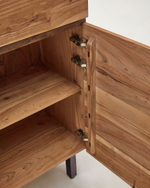 Буфет Uxue из массива акации с беленой отделкой и черной сталью 100 x 155