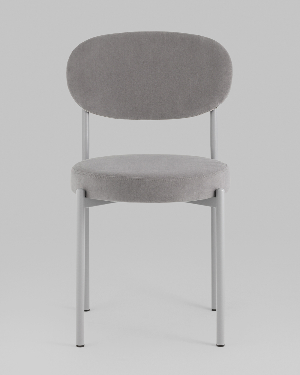 Стул Бриф SN велюр серый каркас светло-серый муар