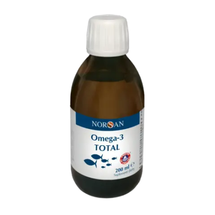 Norsan Omega-3 Total - натуральный ароматизированный жидкий рыбий жир с витамином D, 200 мл