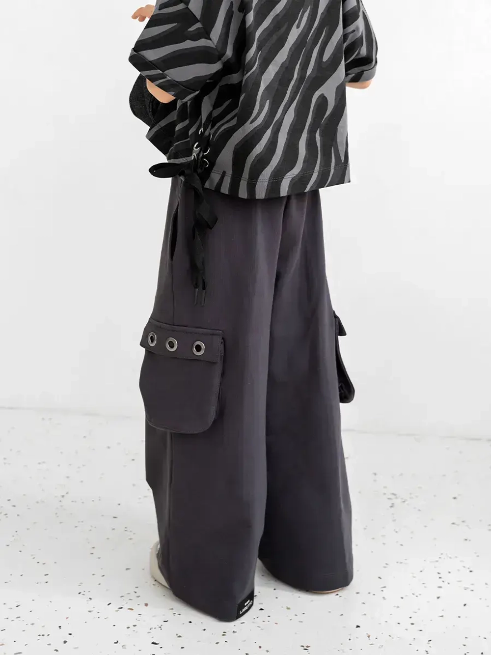 Штаны для девочки карго с карманами