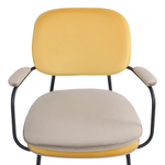 Стул с подлокотниками и контрастным кантом pea, велюр, желтый/бежевый