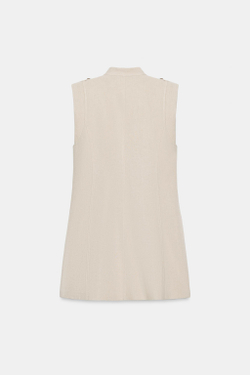 ZARA МИНИ-ПЛАТЬЕ С НАВЕСНЫМИ ПЕТЛЯМИ ИЗ ЛЬНА, СВЕТЛО-БЕЖЕВЫЙ