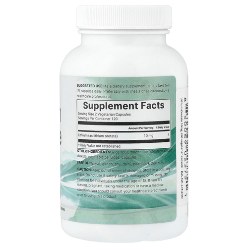 Micro Ingredients, оротат лития, 240 вегетарианских капсул (5 мг в 1 капсуле)