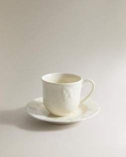 Zara Home чайная пара из фарфора, цвет кремовый, 11 см