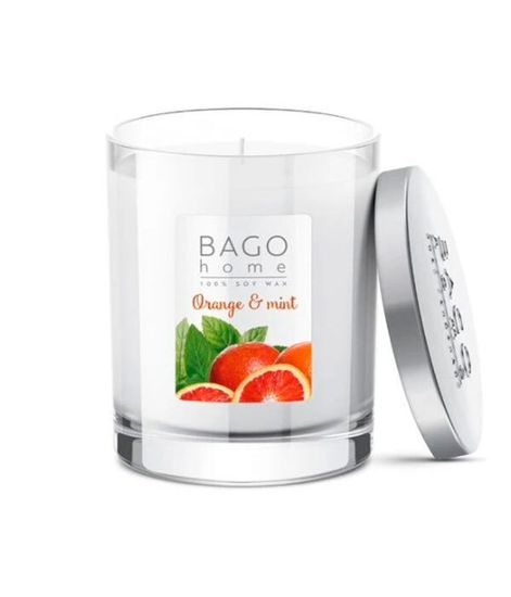 Апельсин с мятой, ароматическая свеча, Bago home