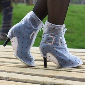 Многоразовые бахилы от дождя молния спереди для обуви на шпильке и высоком каблуке