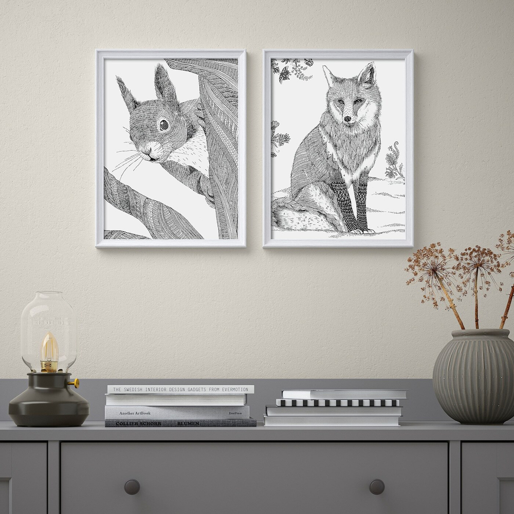 IKEA BILD  (ИКЕА БИЛД)  -  Плакат, лесные друзья, 30x40 см