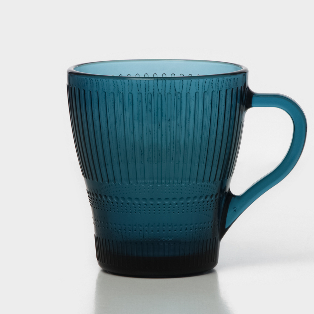 Кружка стеклянная «Луиз», 280 мл, цвет лондон топаз