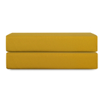 Простыня на резинке из премиального сатина горчичного цвета из коллекции essential, 200х200х30 см