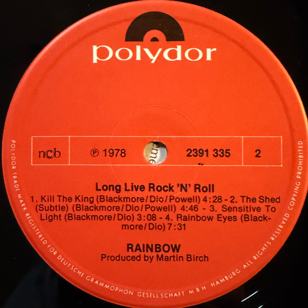 Rainbow ‎– Long Live Rock 'N' Roll (Скандинавия 1978г.)