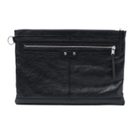 Balenciaga Zip Closure Wool Clutch Men"s Black