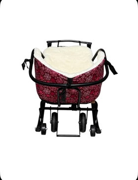 Матрас-сиденье для санок снежинки красный