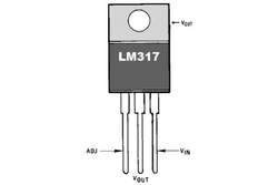 Транзистор LM317T 1,2-37B/1,5A (Стабилизатор напряжения с 5-40В на 1.2-37В)