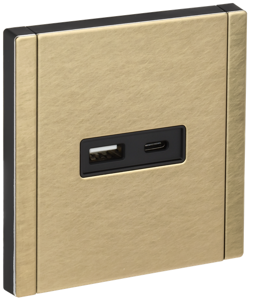 FORTE&PIANO Розетка USB A+C 3,1А FP650M металл шампань IEK