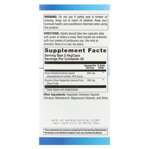 BodyGold, Venastat®, поддержка кровообращения в ногах, 105 растительных капсул