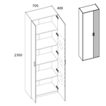 MODERN, Шкаф 2D/70 Z. Цвет ПЕРСИДСКИЙ ЖЕМЧУГ