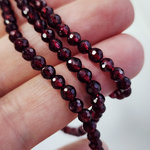 Гранат альмандин, огранка, 4мм, цена за нить 10 см