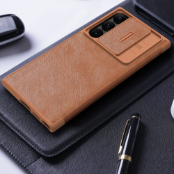 Кожаный чехол-книжка Nillkin Leather Qin Pro для Samsung Galaxy S23 Ultra