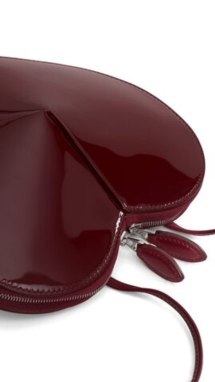 ALAIA СУМКА LE CŒUR ИЗ ТЕЛЯЧЬЕЙ КОЖИ, ГРАНАТОВЫЙ