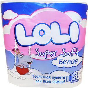 ТУАЛЕТНАЯ БУМАГА LOLI SUPER SOFT БЕЛЫЙ 4ШТ