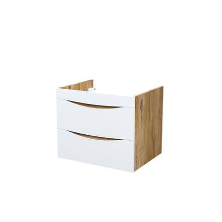 Тумба подвесная IDDIS Cloud, 60 см, белая/золотистый дуб, CLO60Y0i95