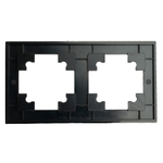 Рамка 2-местная, стекло, STEKKER GFR00-7002-05М, серия Катрин, черный матовый 49601