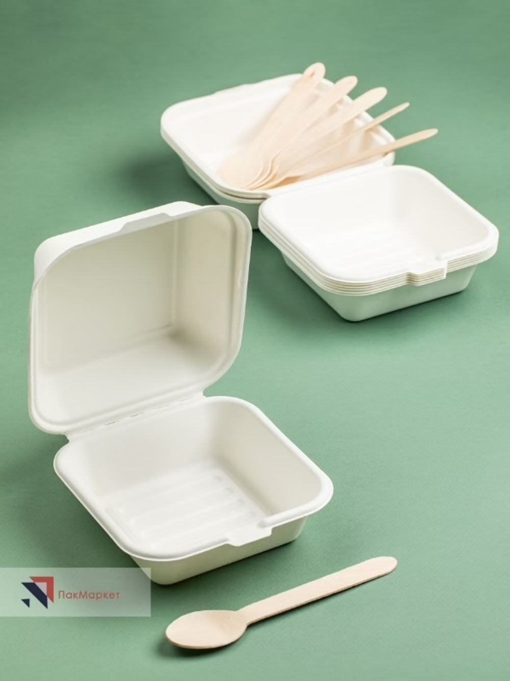 Бургербокс из сахарного тростника (Бенто бокс)