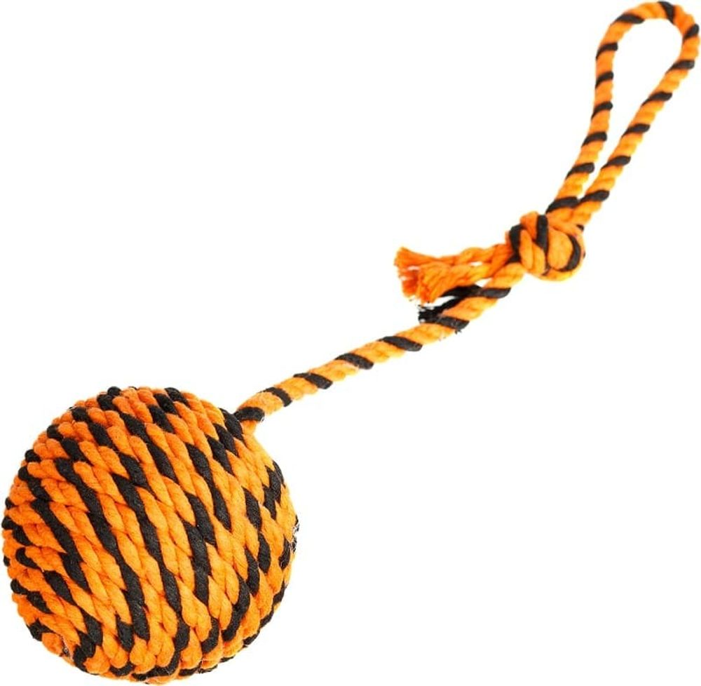 Мяч Броник средний с ручкой Doglike (оранжевый-черный) длина ручки 36см, ⌀105мм