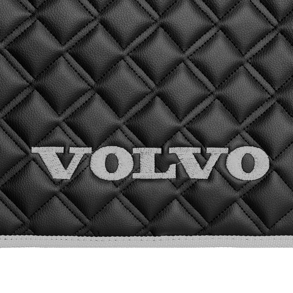 Ковры VOLVO FH-12 2009-2013г (механика) (экокожа, черный, серый кант, серая вышивка)