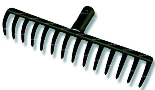 Грабли 16зуб с прямым зубом ГП-16 толщина зуба (S=3mm) б/ч  (d30чер с тул.)