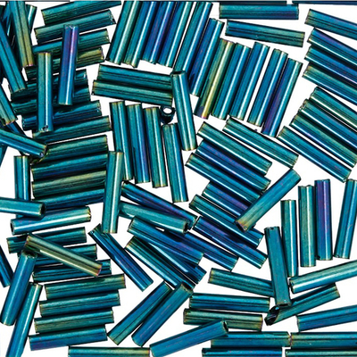 T468 Бисер TOHO Bugle, размер 9мм, Металлизированный, июньский жук, 5 грамм