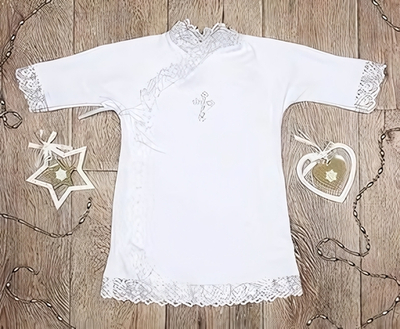 Крестильная рубашка р.68, цвет молочный 13-08