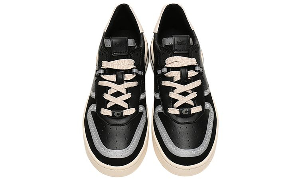 COACH CitySole Leather Support Balance Lightweight Low top Sports Casual Shoes Men"s Gray Black