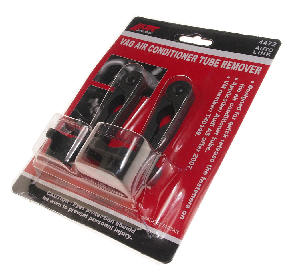 JTC-4472 - Приспособление для разъединения трубопроводов JTC - 
Набор съемников используется для демонтажа трубок системы кондиционирования.
Применение: Audi A5 после 2007.
Оригинальный номер (VM): T40149.