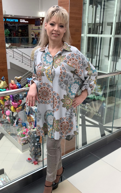 Итальянская рубашка-туника на пуговицах