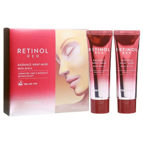 (Набор) Маска-пленка c ретинолом для лица и шеи TonyMoly Red Retinol Radiance Wrap Mask, 50мл + 50мл