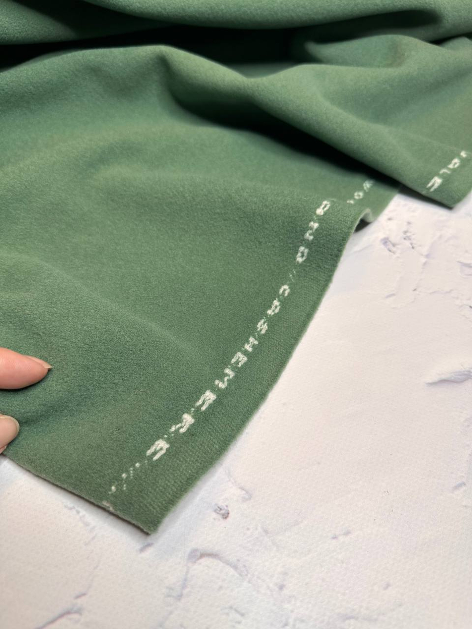 Пальтовая однотонная шерсть с кашемиром (Alta Moda для Valentino, 85%шерсть/15%кашемир, Зеленые глаза, 500 гр/м2, 150)