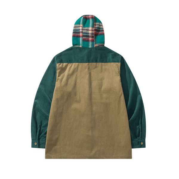 Рубашка Velvet Button Det зеленая / песочная - фото 4