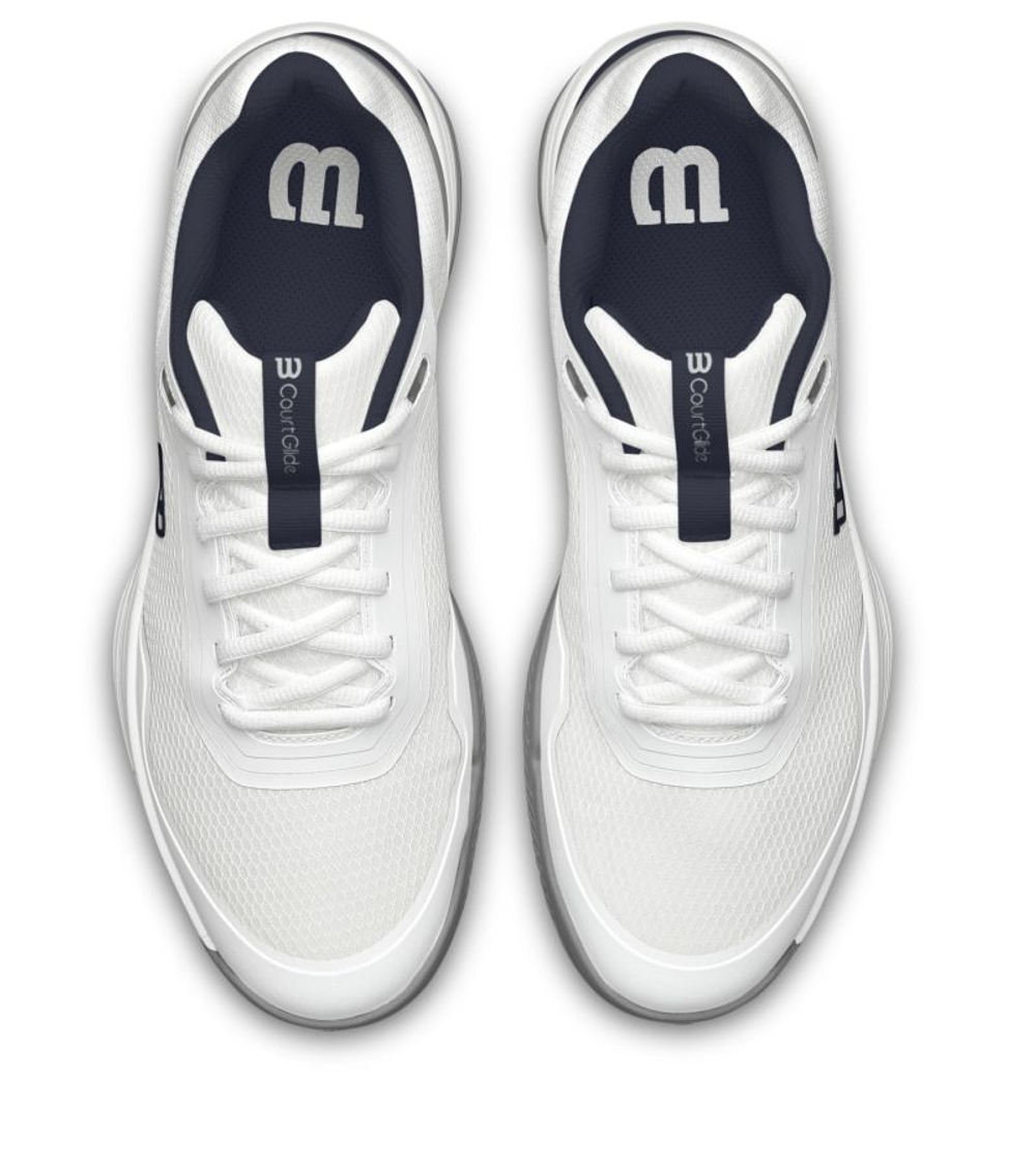 Мужские кроссовки теннисные Wilson Court Glide - white/navy blazer/quarry