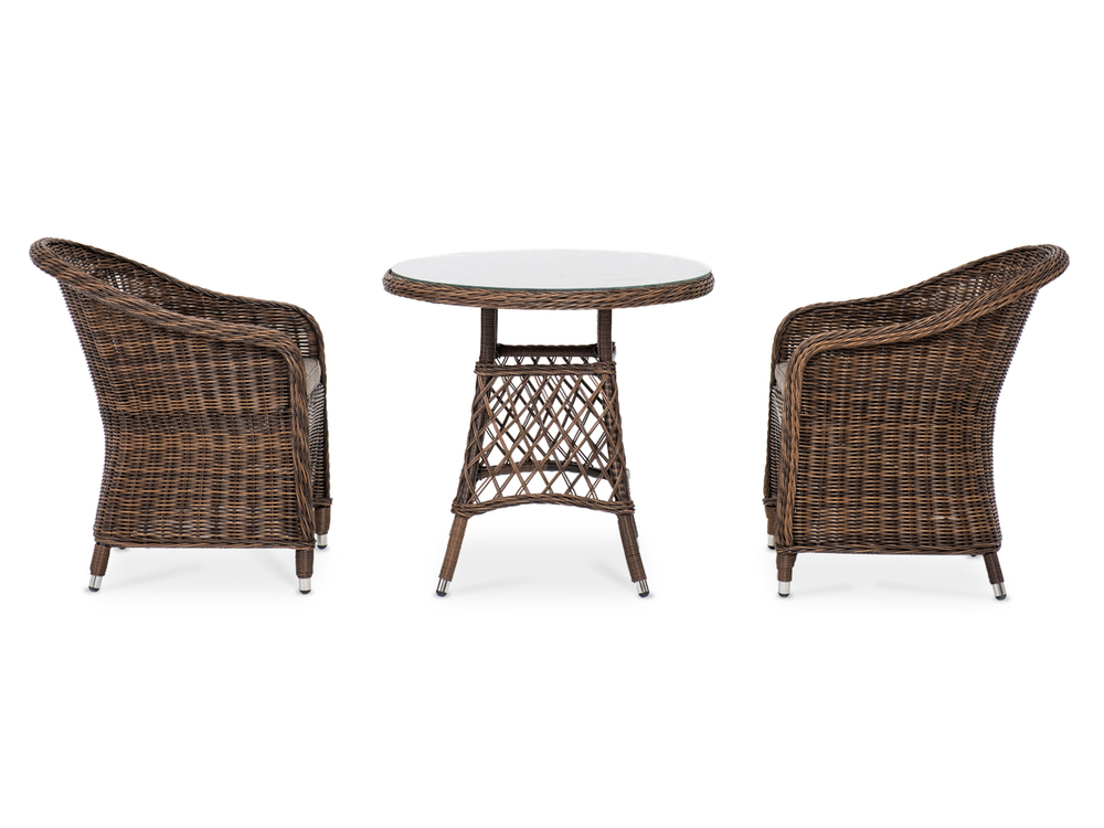 "Эспрессо–80 R" обеденная группа плетеная, цвет коричневый