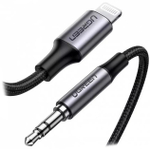 Переходник Ugreen Lightning, 3.5 мм jack (F), 2 м, черный