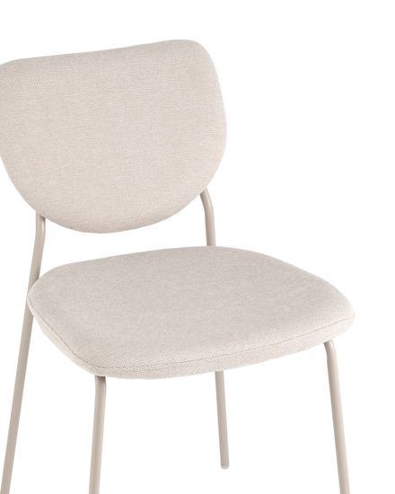 Стул обеденный Gigi шенилл бежевый кремовые ножки