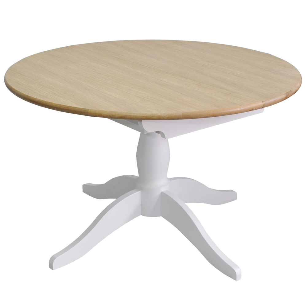 Стол кухонный, 120х80, Итан, раздвижной, обеденный, круглый, деревянный, белый, Dipriz
