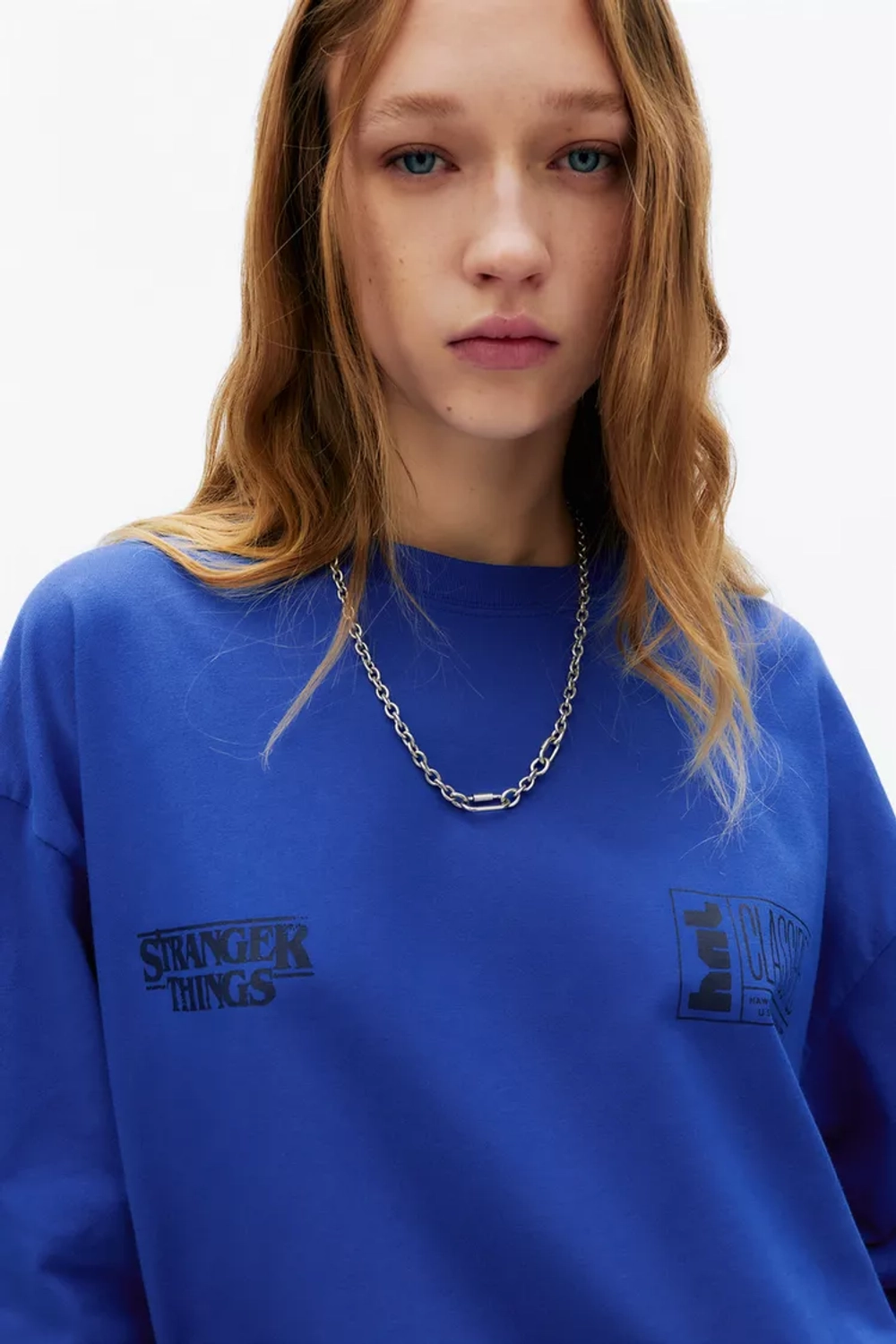 PULL&BEAR Футболка "Stranger Things ", синий