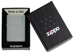 Зажигалка Zippo Classic с покрытием Flat Grey серая глянцевая (49452ZL)