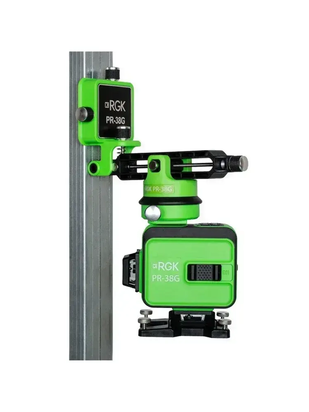 Лазерный уровень RGK PR-38G, 0,2 мм/м / 3х360 / зеленый луч (арт. 776066)