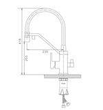 Смеситель для кухни с подключением фильтра Raglo R85.62, хром