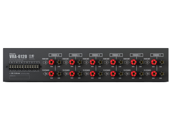 CVGAUDIO VRA-6120 шестиканальный, 2U-рэковый, 11-позиционный регулятор громкости