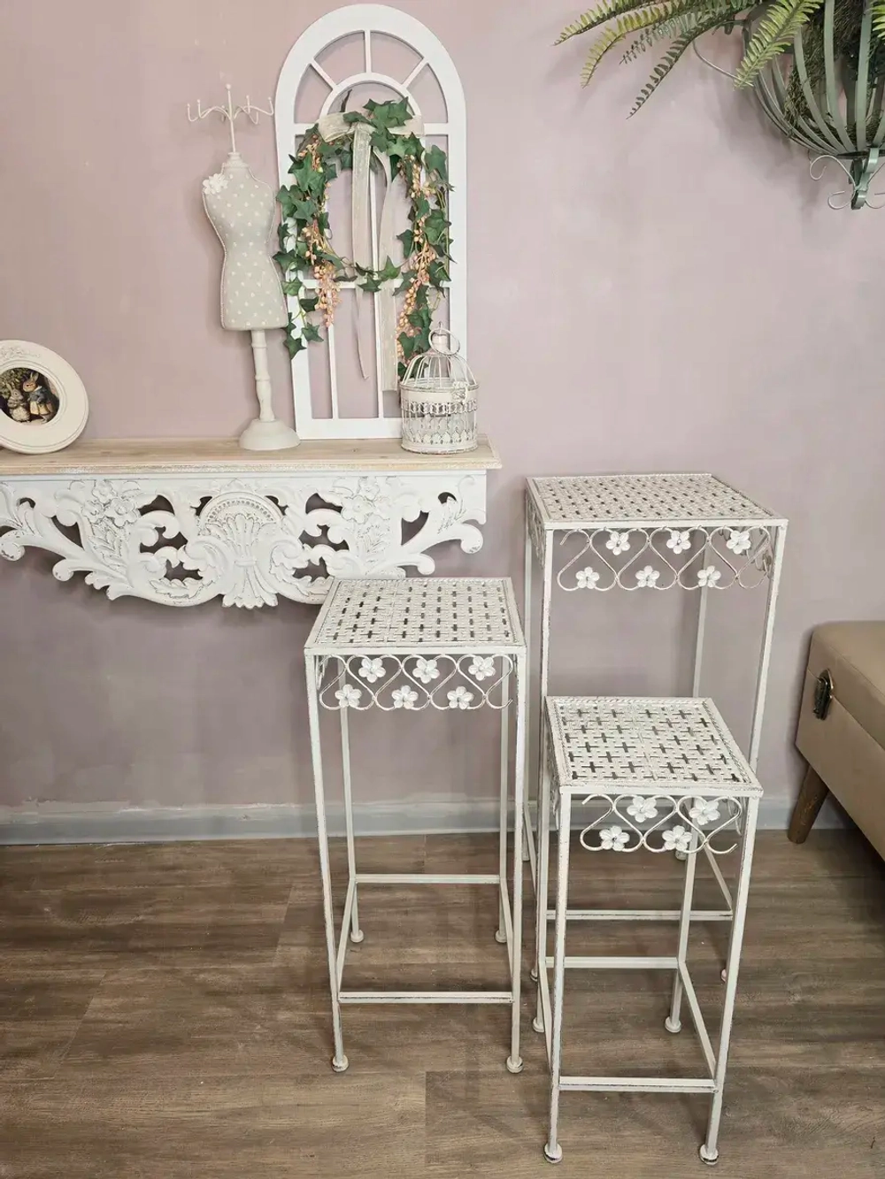 Подставки для цветов напольные металлические "Прованс" 3 шт